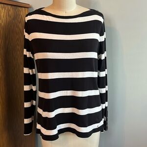 Tommy Hilfiger navy blue & white striped long-sleeved shirt